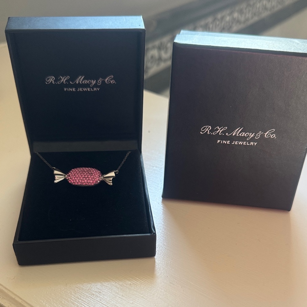 Macy’s Sterling Silver Fine Jewelry Pink Candy Necklace - NWT